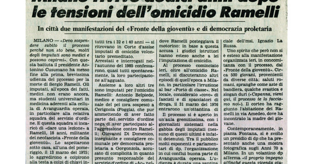 Dagli archivi Lorien: La Stampa 17 marzo 1987