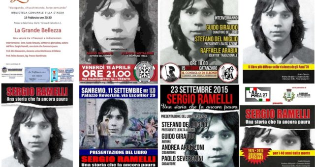 Presentazioni Settembre 2015/Dicembre 2016 “Sergio Ramelli. Una storia che fa ancora paura”