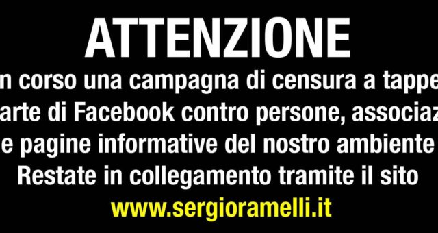 Attenzione campagna di censura su facebook