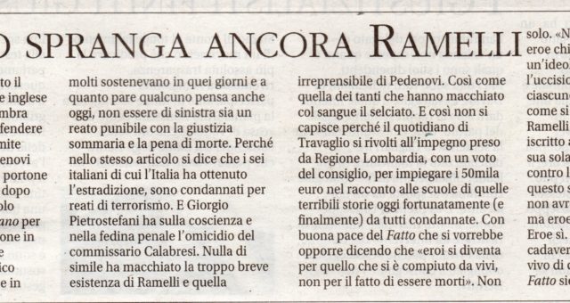 Il Fatto spranga ancora Ramelli