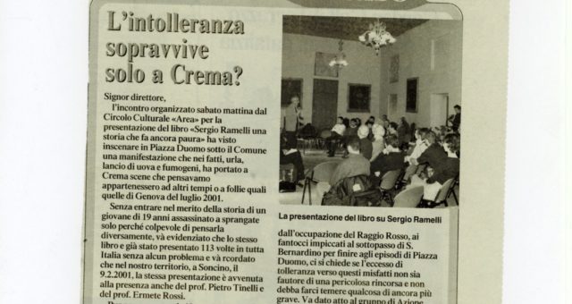 Presentazione del 30 novembre 2002 a Crema