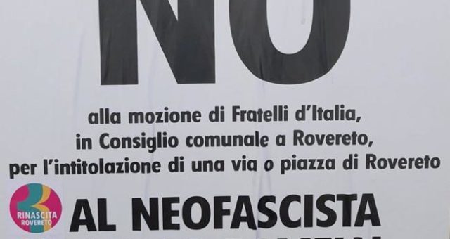 A Rovereto manifesti contro Ramelli
