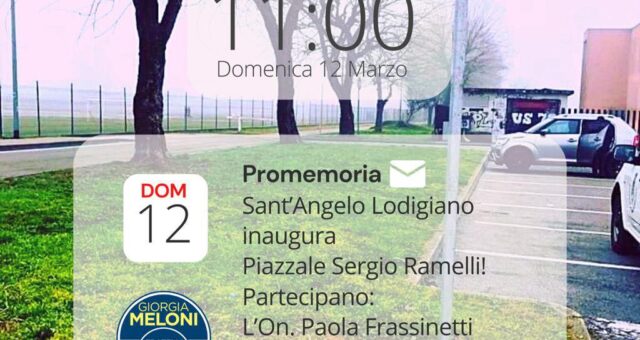 Sant’Angelo Lodigiano (LO) – Inaugurazione Piazzale Sergio Ramelli